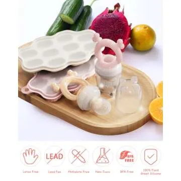 HEOMOONE Silicone Baby Food Feeders Set - Teething Relief