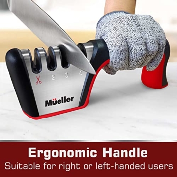 Mueller 4-in-1 Knife Sharpener for Effortless Kitchen Precision
