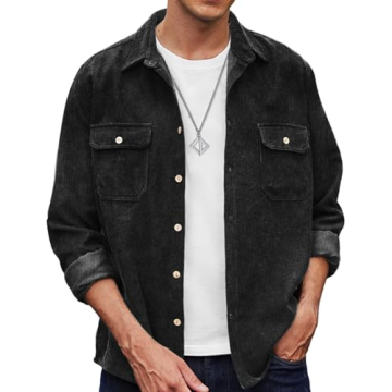 COOFANDY Vintage Corduroy Shirt Jacket - Stylish Comfort & Durability
