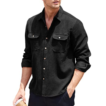 COOFANDY Vintage Corduroy Shirt Jacket Stylish Comfort