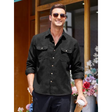 COOFANDY Vintage Corduroy Shirt Jacket Stylish Comfort