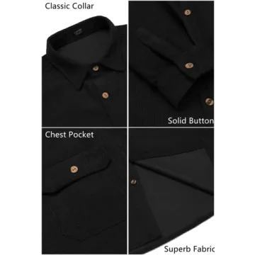 COOFANDY Vintage Corduroy Shirt Jacket Stylish Comfort