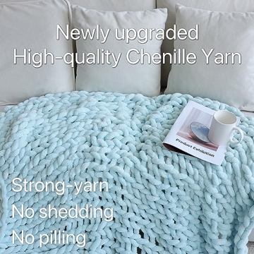 Maetoow Chenille Chunky Knit Blanket - Soft & Cozy Throw