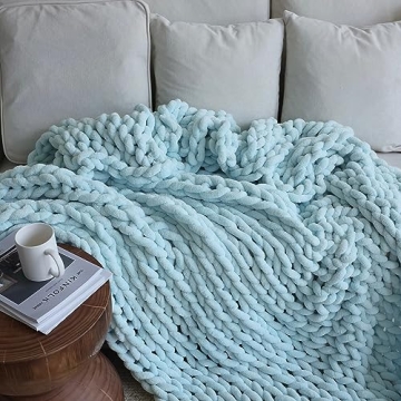 Maetoow Chenille Chunky Knit Blanket - Soft & Cozy Throw