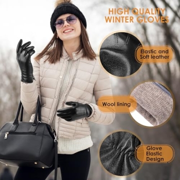 LOKIMSI Winter Leather Gloves: Touchscreen & Warm Comfort