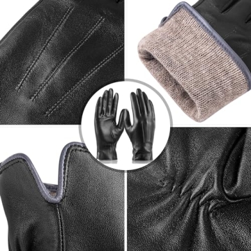 LOKIMSI Winter Leather Gloves: Touchscreen & Warm Comfort