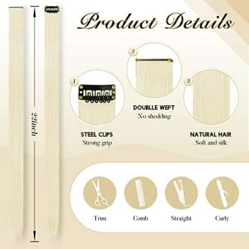 FESHFEN Colored Clip-in Hair Extensions for Women