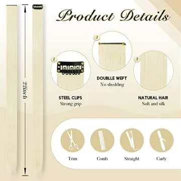 FESHFEN Colored Clip-in Hair Extensions for Women