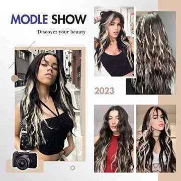 FESHFEN Colored Clip-in Hair Extensions for Women