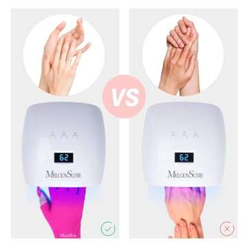 MelodySusie UV Gloves for Gel Nail Lamp, Professional Protection Gloves for Manicures, Nail Art Skin Care Fingerless Glove Protect Hands (Neon Pink)