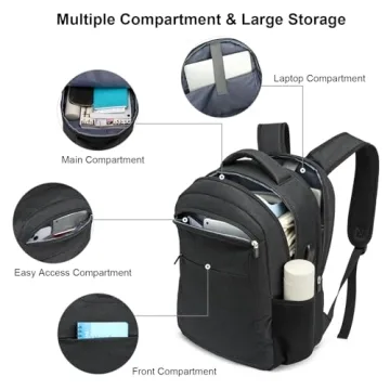 Versatile Black Travel Laptop Backpack for Everyone