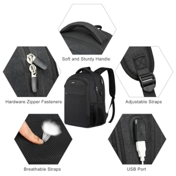 Versatile Black Travel Laptop Backpack for Everyone