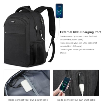 Versatile Black Travel Laptop Backpack for Everyone