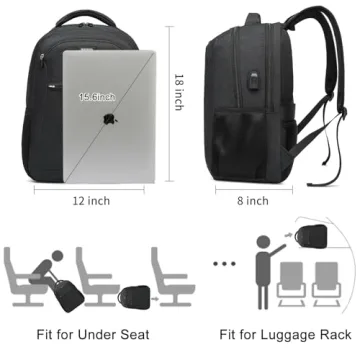 Versatile Black Travel Laptop Backpack for Everyone