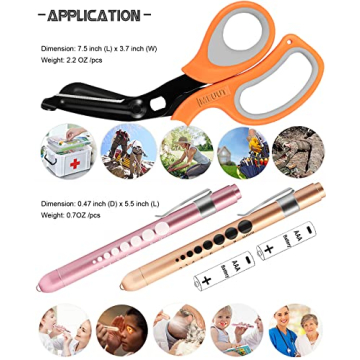 MEUUT Medical Kit with Scissors & LED Penlights