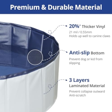 Petace Foldable Dog Pool for Dogs and Kids Outdoor Fun