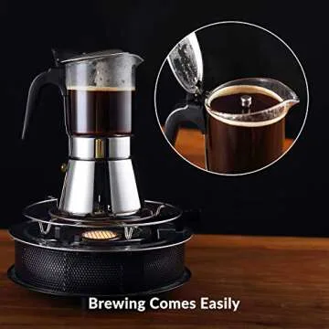 GEESTA Moka Pot Elegant Stovetop Espresso Maker for Coffee Lovers