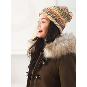 Lion Brand Yarn - Wool-Ease Thick & Quick - Prints & Stripes - 3 Pack with Pattern Cards in Color - 640-610 (Coney Island)