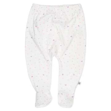 HonestBaby Unisex Organic Cotton Footed Harem Pants - 3-Pack Love Dot - 3-6 Months US