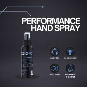 GRIPEXX Sports Hand Grip Spray (4oz)- Boost Performance, Enhance Control and Maximize Grip - for Ath...