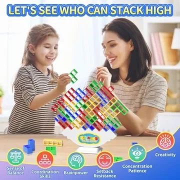 Ziogogco 48 Pcs Balance Stacking Blocks Game Family Fun