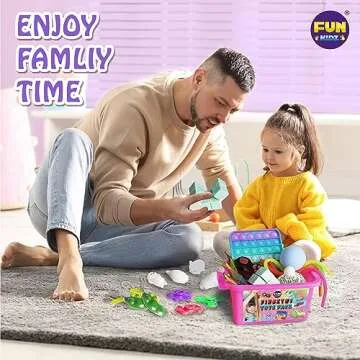 Fidget Box for Girls Boys, FunKidz Mystery Sensory Fidget Pack Toys for Stress Relief Kids Party Favors Gift Classroom Prizes Travel Camping with Portable Case