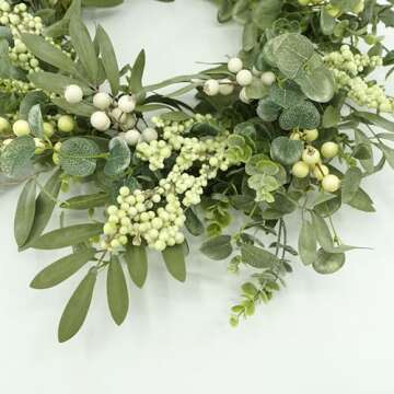 AMF0RESJ Eucalyptus Wreath for Indoors & Outdoors