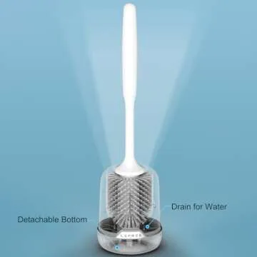 Lefree 2 Pack Silicone Toilet Brush Set with Ventilated Holder, Floor Standing & Wall Mounted Toilet Scrubber