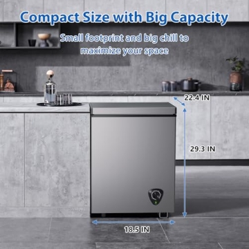 Space-Saving 3.5 Cu.Ft Chest Freezer for Home and Office