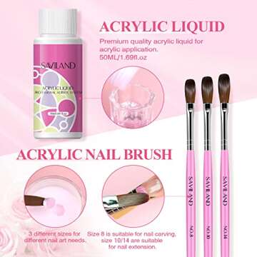 Saviland Acrylic Nail Kit for Beginners DIY Nail Art