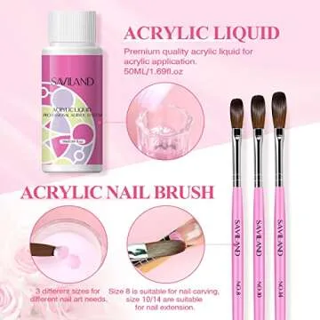 Saviland Acrylic Nail Kit for Beginners DIY Nail Art
