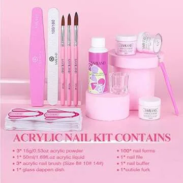 Saviland Acrylic Nail Kit for Beginners DIY Nail Art