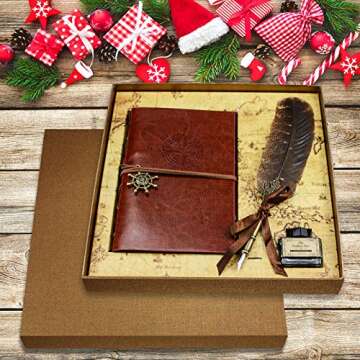 GloDeals Leather Notebook and Pen Set