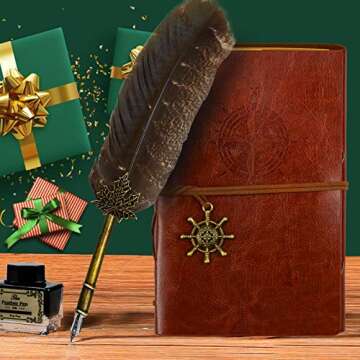 GloDeals Leather Notebook and Pen Set
