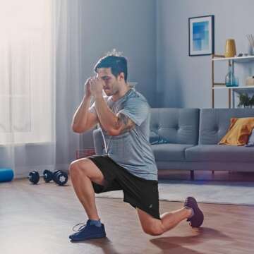 NY Threads Men's Athletic Shorts Quick Dry Loose-Fit Lightweight Running Workout Gym Shorts with Pockets, Large, Black