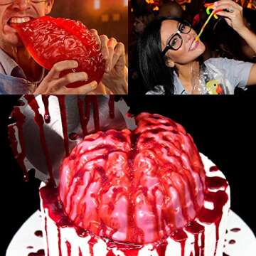BESTonZON 2 Pack Brain Jelly Mould and Silicone Mould for Halloween or Pirate Themed Parties
