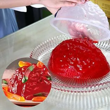 BESTonZON 2 Pack Brain Jelly Mould and Silicone Mould for Halloween or Pirate Themed Parties