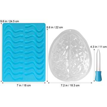 BESTonZON 2 Pack Brain Jelly Mould and Silicone Mould for Halloween or Pirate Themed Parties