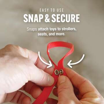 Baby Buddy Secure-a-Toy, Adjustable Pacifier and Teether Strap for Stroller, Highchair, and Car Seat...