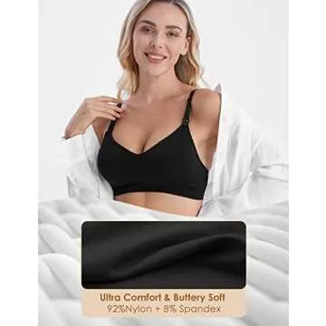 HOFISH Clip Down Nursing Bra 3 Pack Seamless Comfort