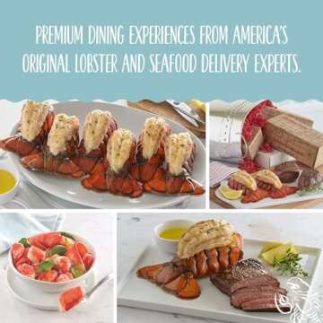 Lobster Gram - Colossal Lobster Feast Dinner for Two – Fresh Lobster Tails, Filet Mignon, Cheesecake – From the No. 1 Seafood Delivery Company – Gourmet, Premium Surf and Turf, 6.38 Pound (Pack of 1)