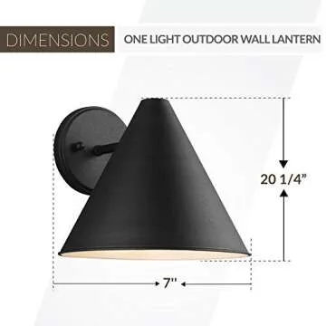 Sea Gull Lighting 8538501-12 Crittenden One Outdoor Wall Lantern Outside Lighting, Black Finish