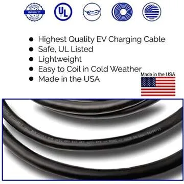 Inteset 21ft 40amp J1772 EV Extension Cord, Made in USA for Electric Vehicle Charging Stations, Carr...