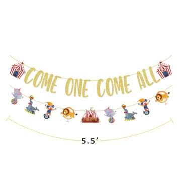 Colorful Come One Come All Birthday Banner Garland