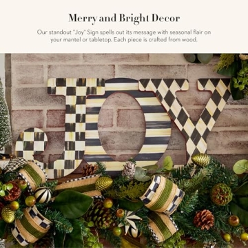 MACKENZIE-CHILDS “Joy” Letter Decor, Holiday Home Decoration, Wooden Christmas Sign