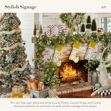 MACKENZIE-CHILDS “Joy” Letter Decor, Holiday Home Decoration, Wooden Christmas Sign