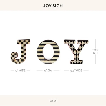 MACKENZIE-CHILDS “Joy” Letter Decor, Holiday Home Decoration, Wooden Christmas Sign