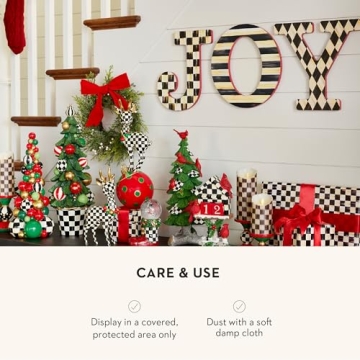 MACKENZIE-CHILDS “Joy” Letter Decor, Holiday Home Decoration, Wooden Christmas Sign