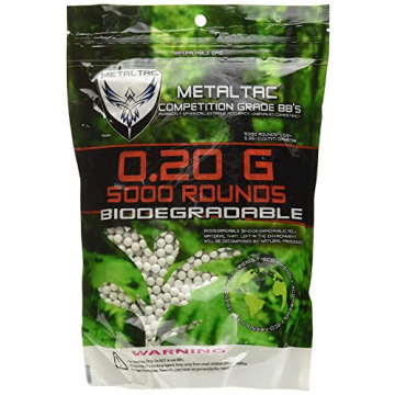 MetalTac Airsoft BBS Bio-Degradable .20g Perfect Grade High Precision 6mm BB Pellets (Bag of 5000 Ro...