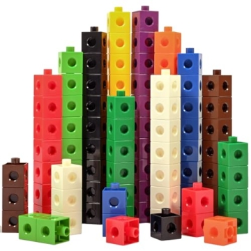 edxeducation Linking Cubes - Set of 100 - Connecting and Counting Snap Blocks for Construction and E...